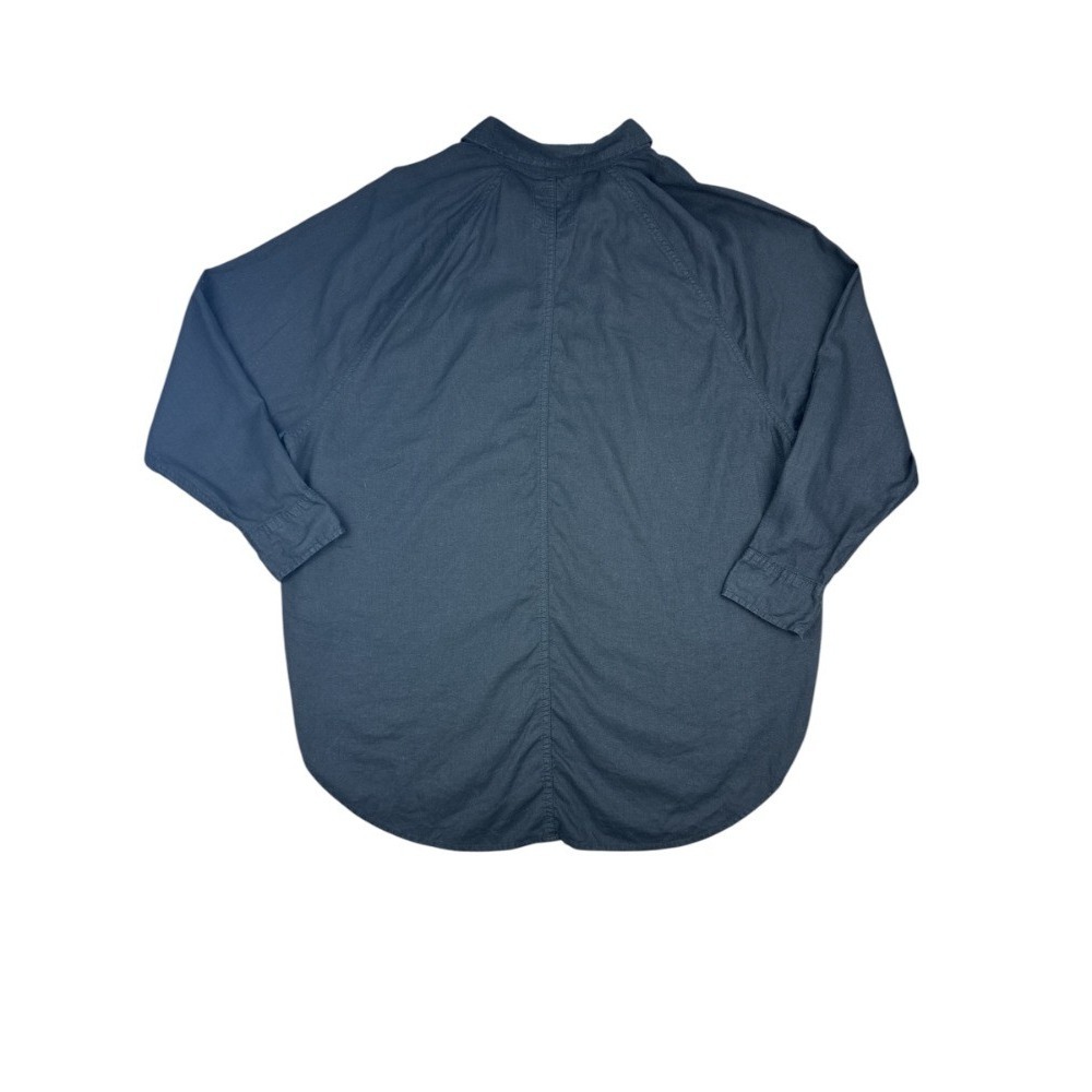 Aerie Lumberjackie Women's Small Black Linen Blend Oversized Longline Shirt - Picture 7 of 7